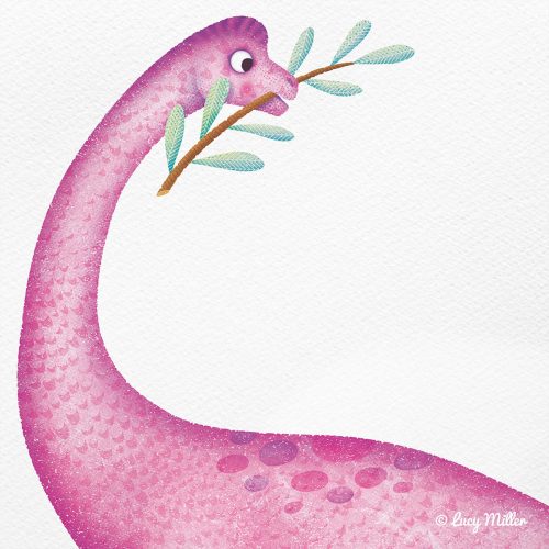 Close-up showing layers of detail in this Brachiosaurus illustration