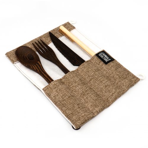 brown cutlery set