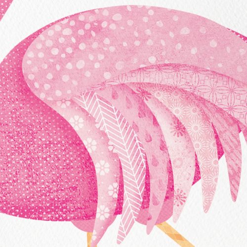 Flamingo Art Print Close Up