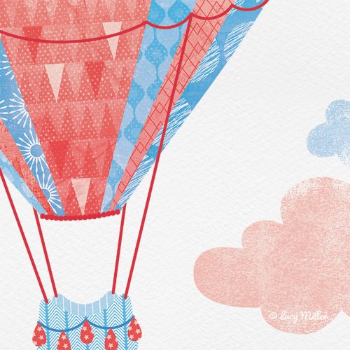 Details of texture and pattern in this hot air balloon art print