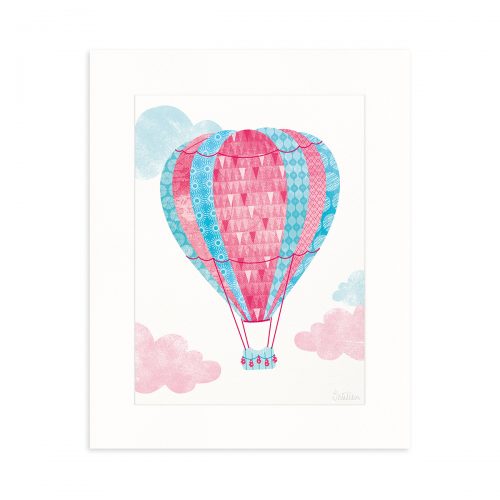 Pink Hot air balloon poster cutout