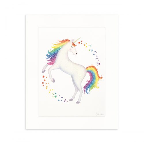Cutout rainbow unicorn picture with mount