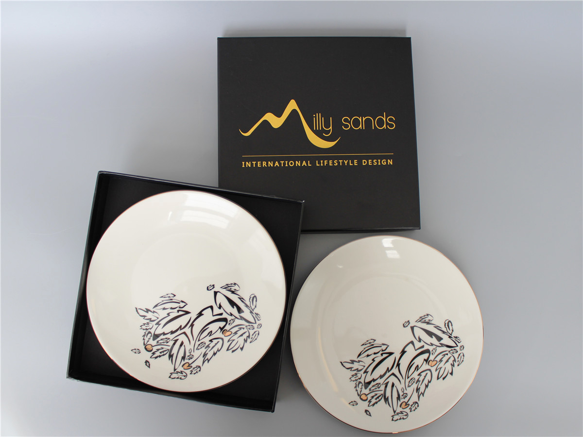 SIDE PLATE WHITE LEAVES