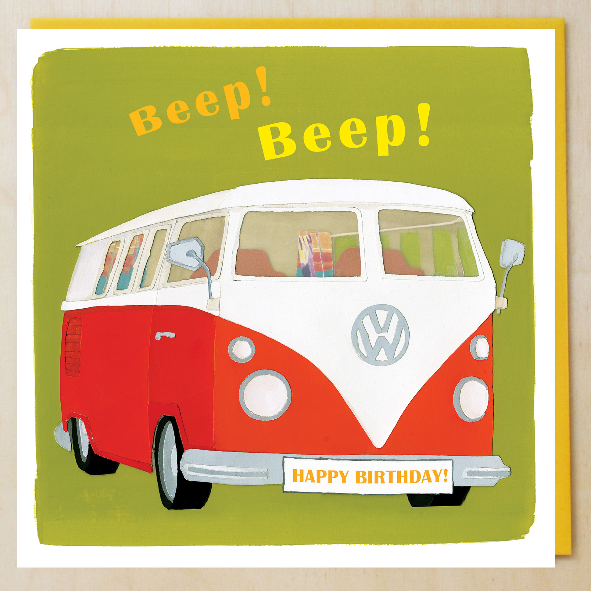 TT103 beep beep birthday camper van card