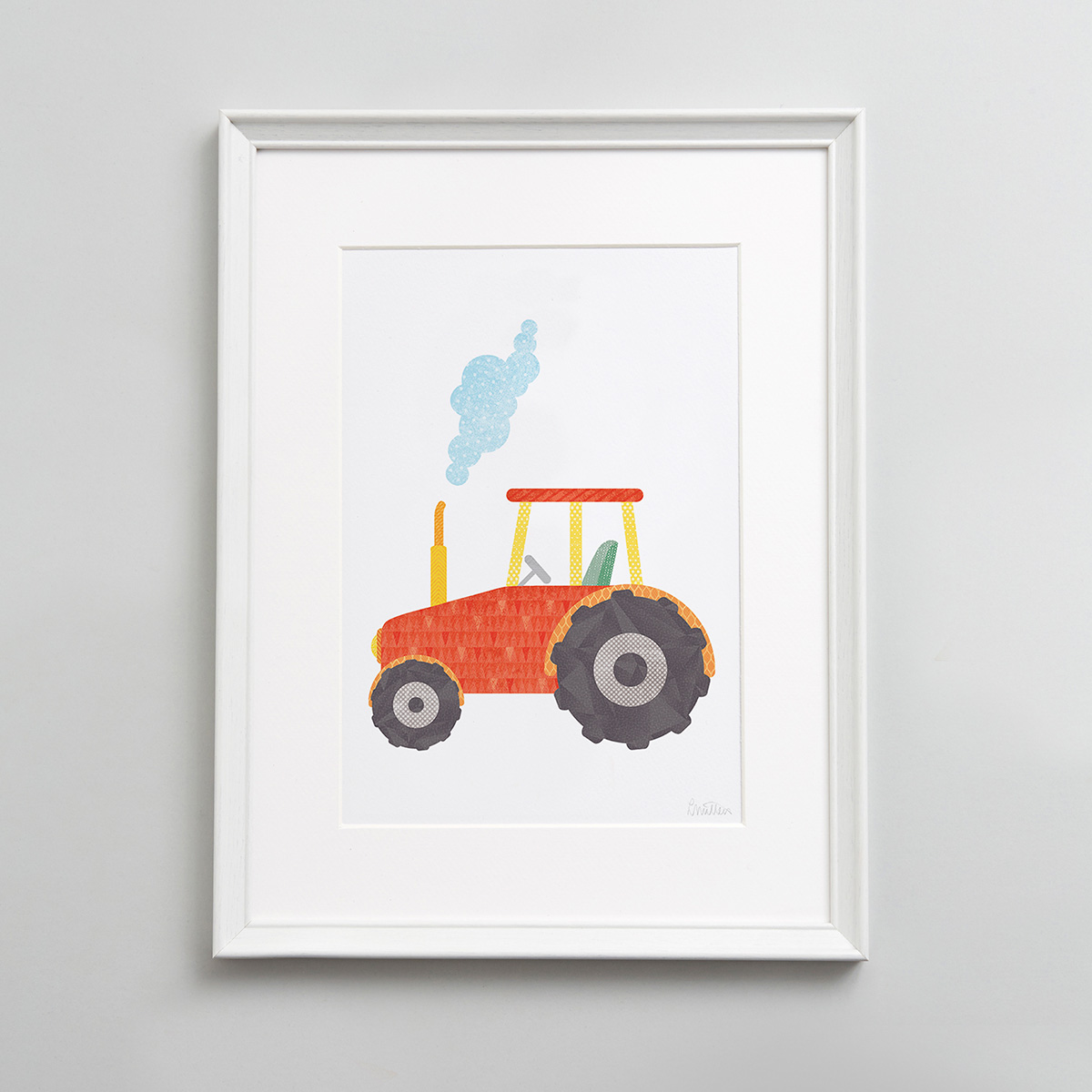 Tractor_A3_Art_Print_Wall_CREOATE Tractor nursery art print
