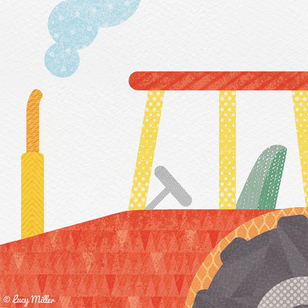 Tractor_Wall_Art_CloseUp_CREOATE Close-up showing layers of detail in this Tractor picture