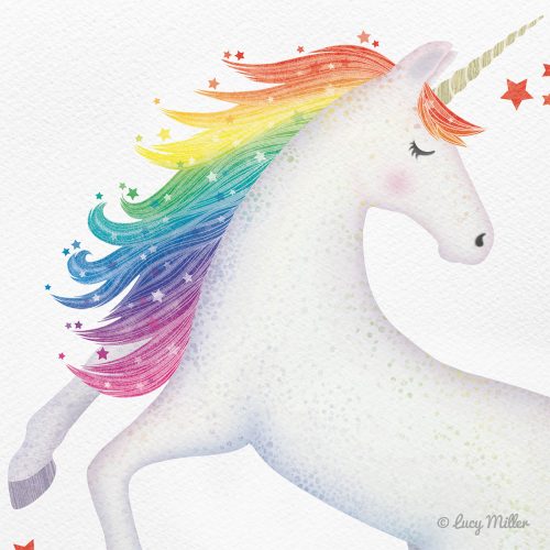 Details of texture and pattern in this unicorn art print