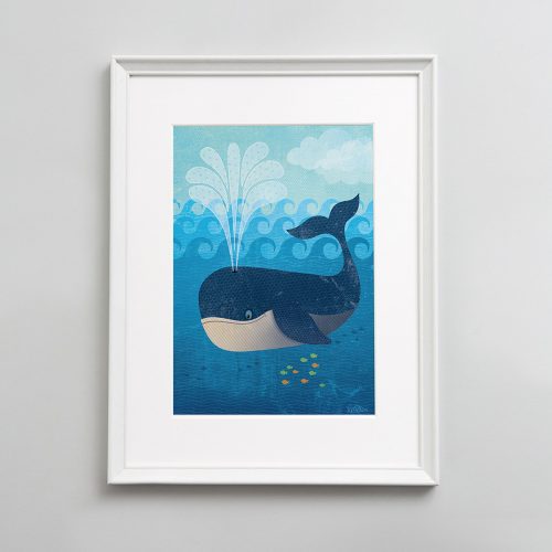 Ocean themed whale wall art
