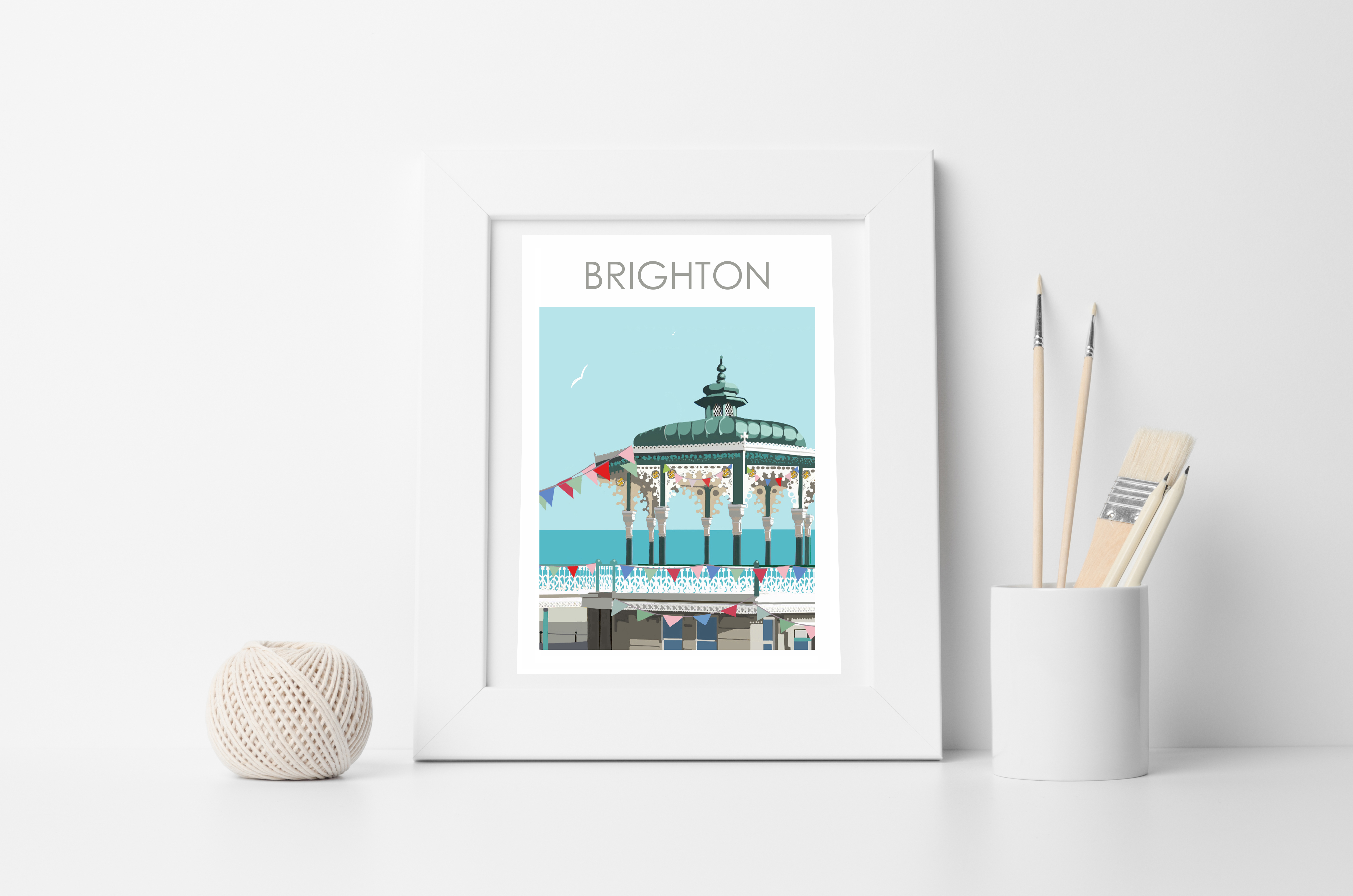 BRIGHTON BANDSTAND white framed copy copy