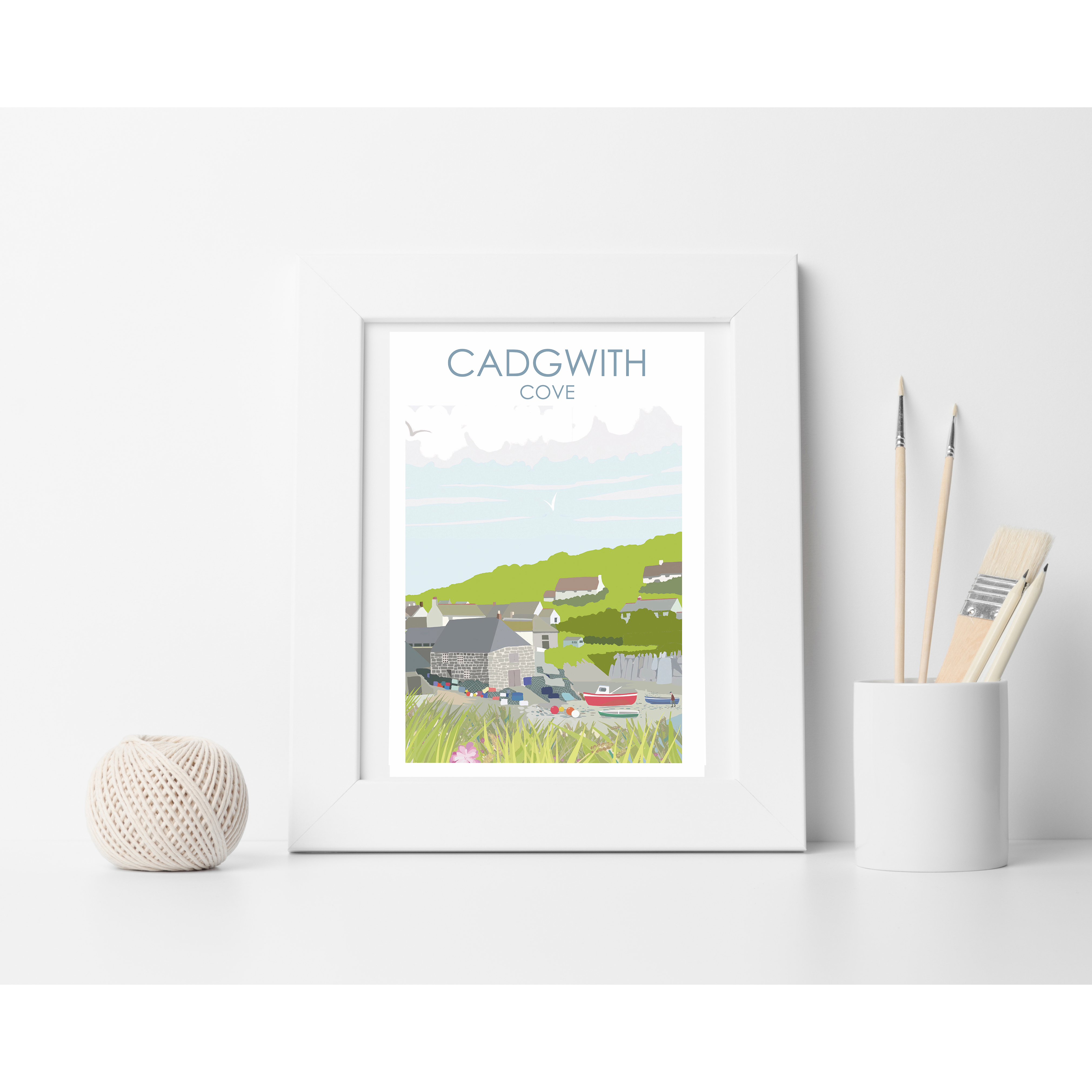 CADGWITH COVE 2021 white framed
