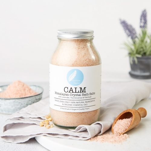 Lavender, Essential oils, Patchouli, Himalayan Salt, Calm, bath salt, aromatherapy, organic, natural, wellbeing, cruelty free