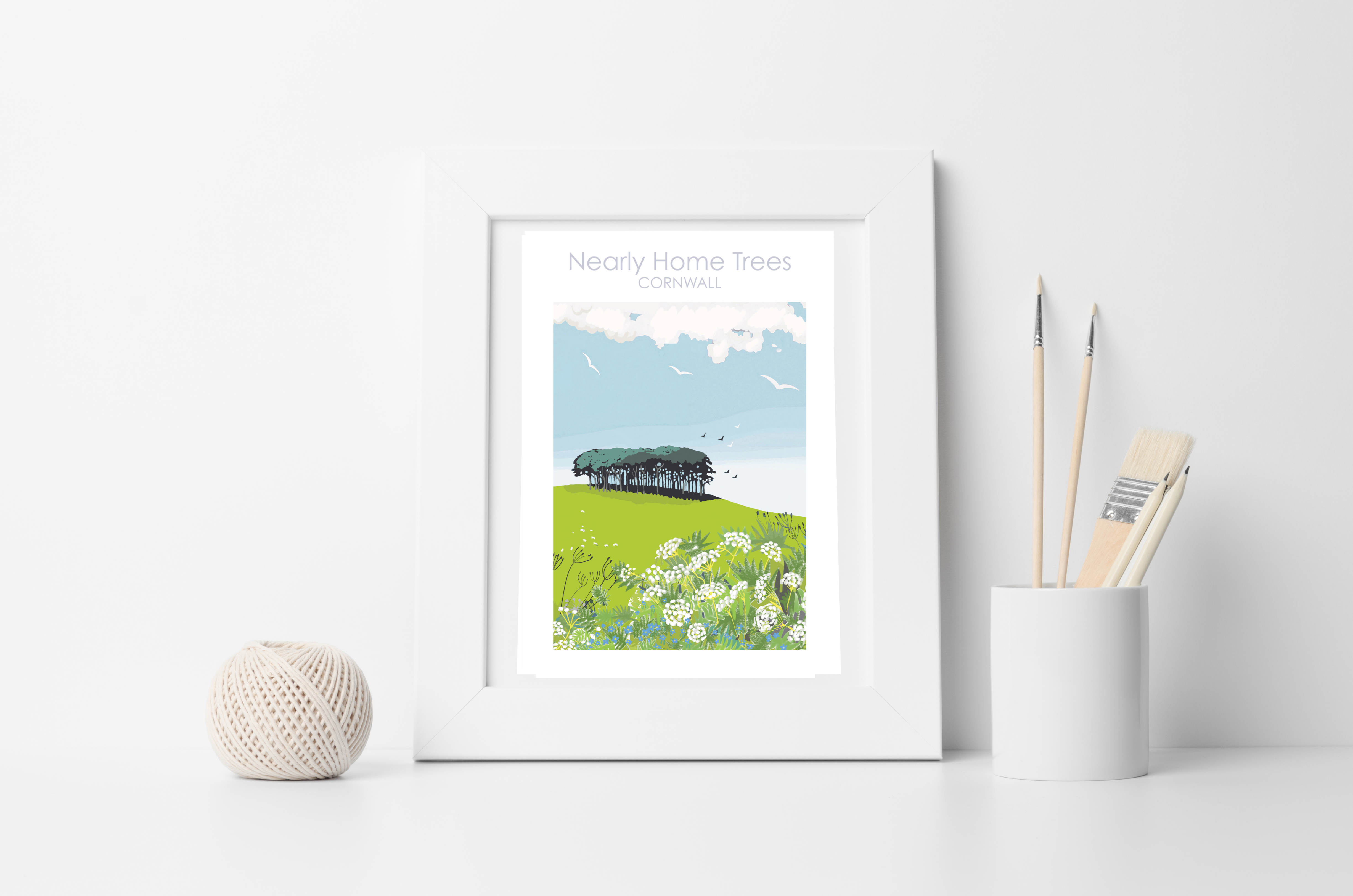 NEARLY HOME white framed copy copy