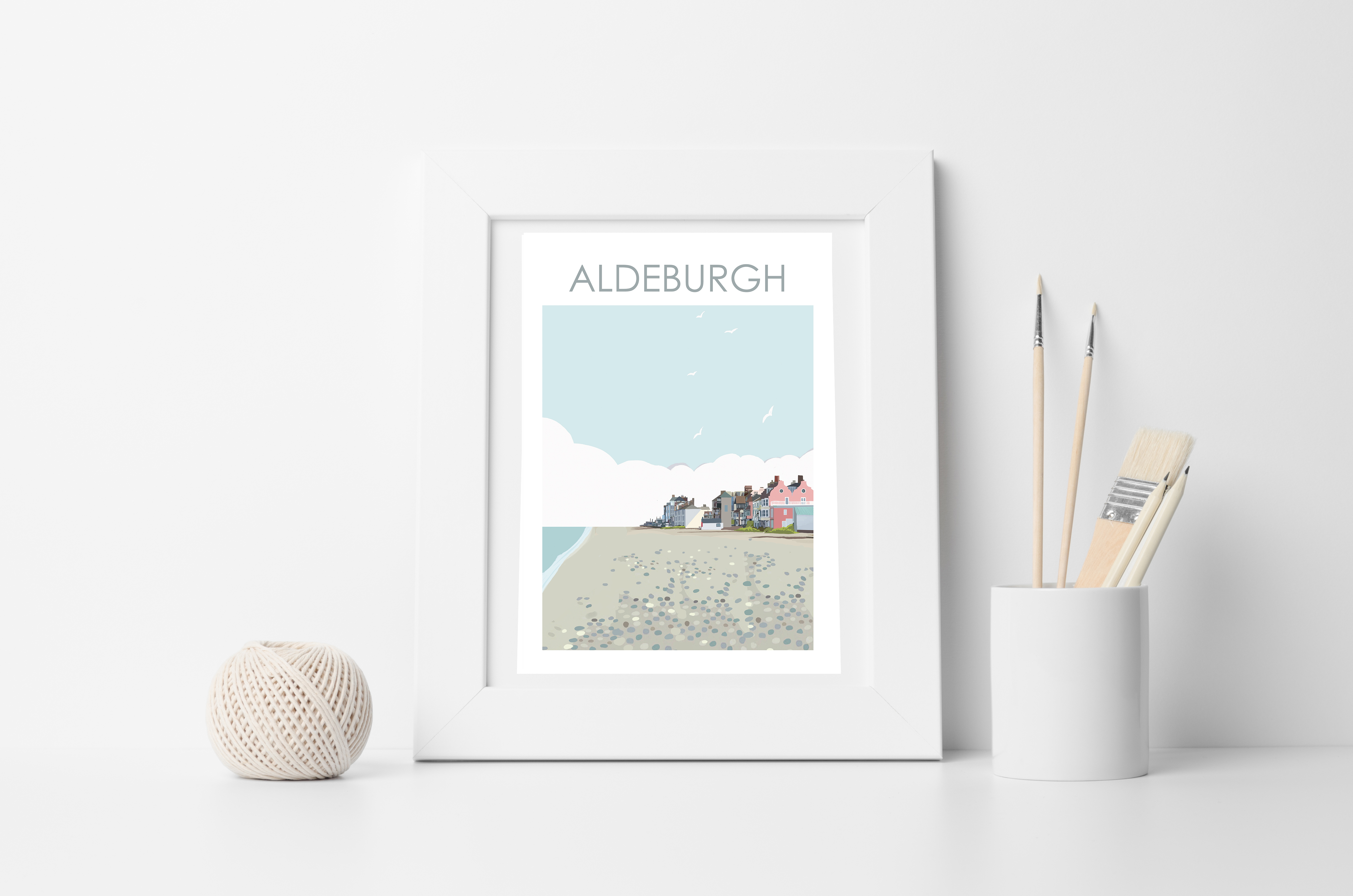 aldeburgh BEACH white framed copy copy