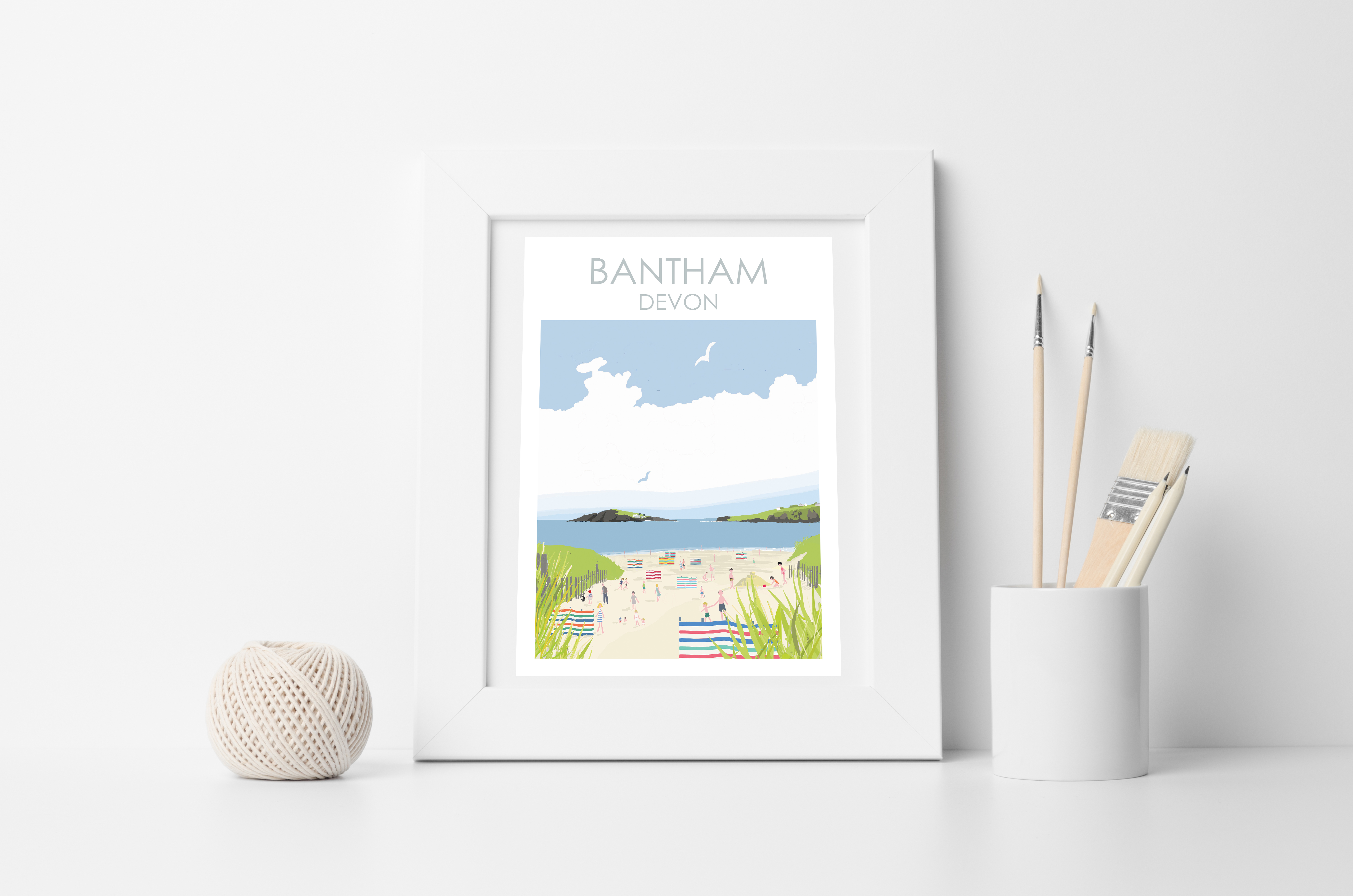 bantham white framed