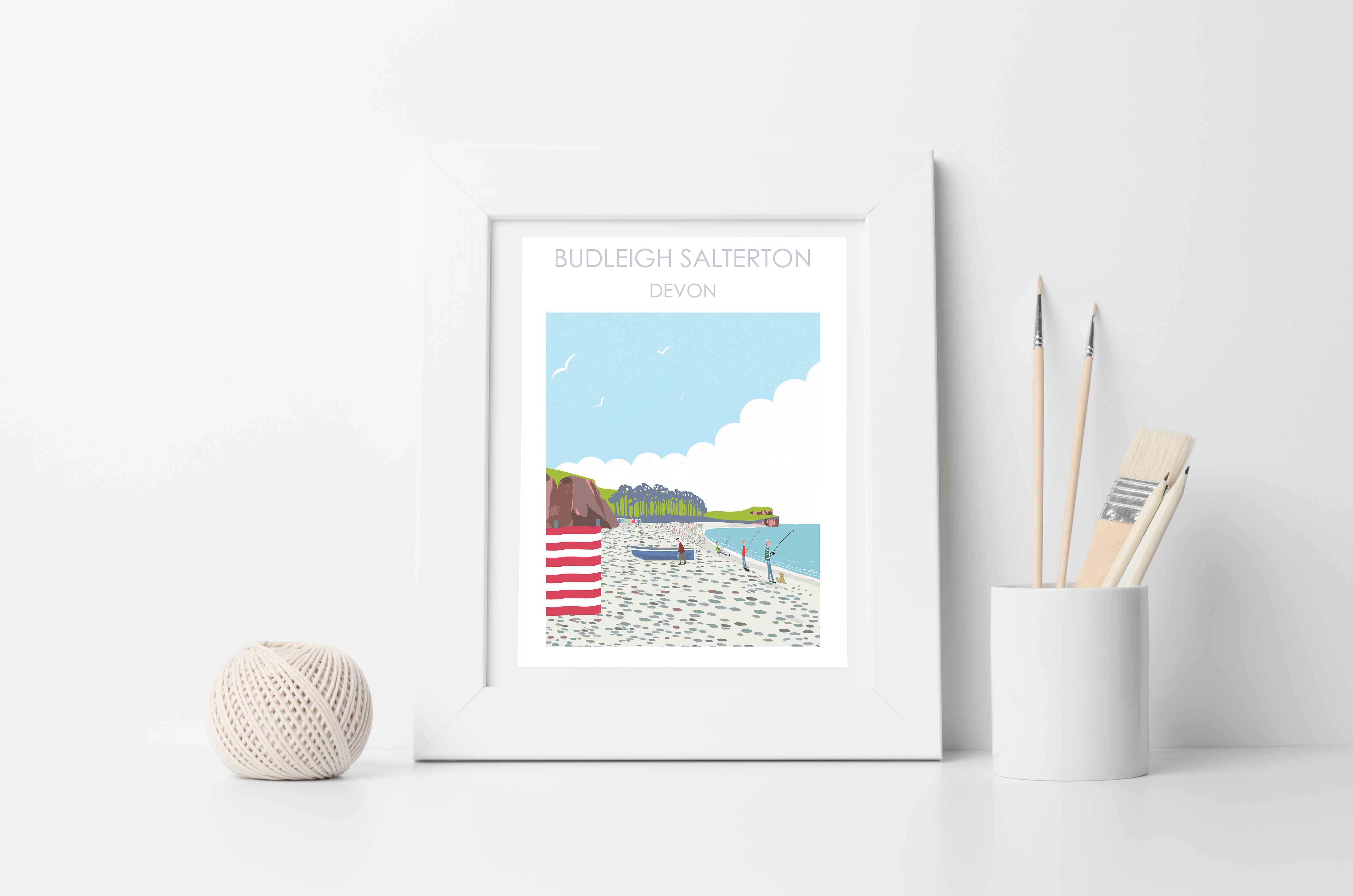budleigh salterton white framed