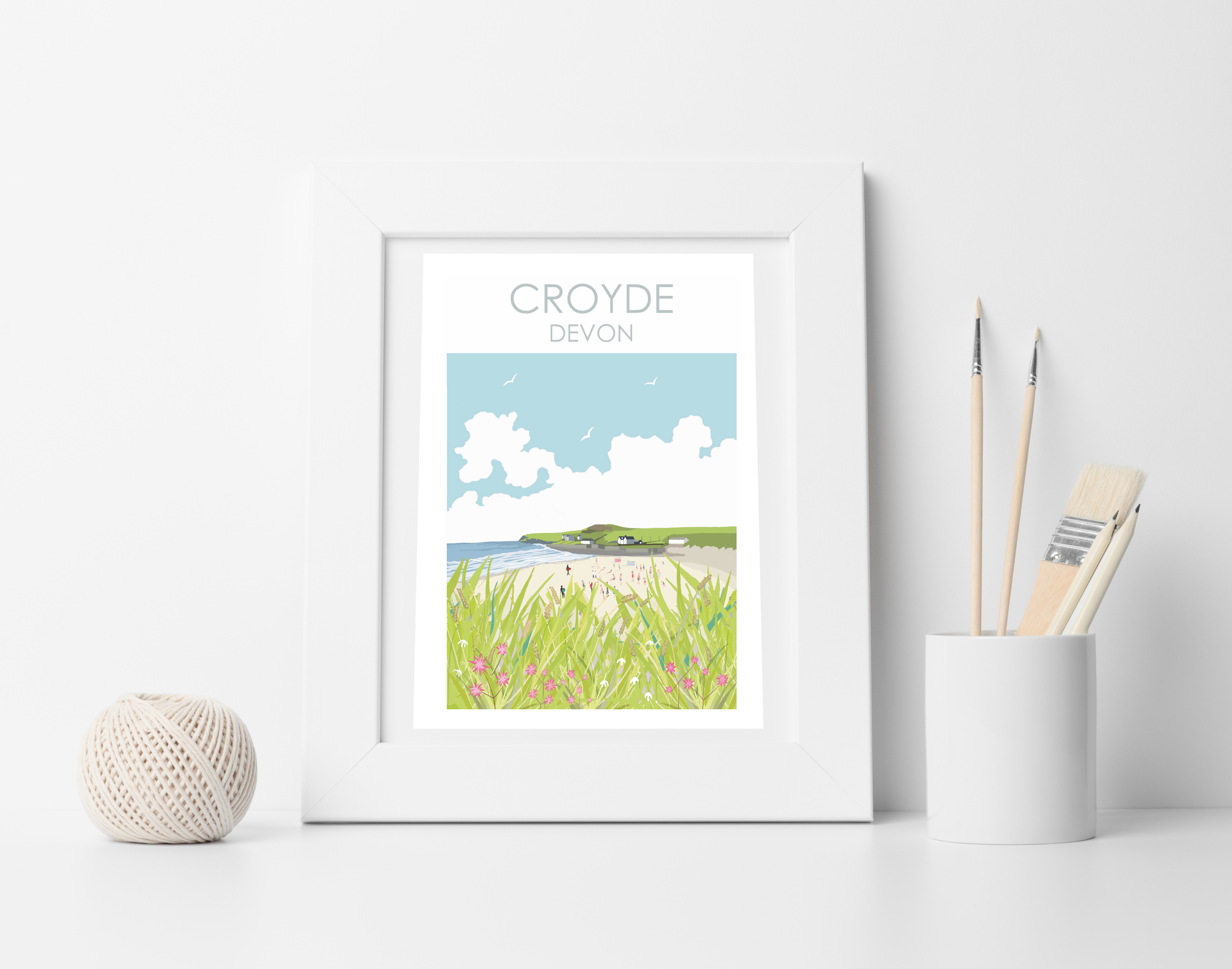 croyde white framed