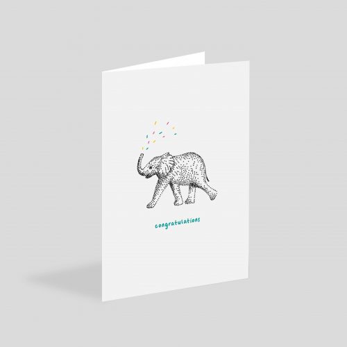 Congratulations Card - Elephant - Bamber Prints
