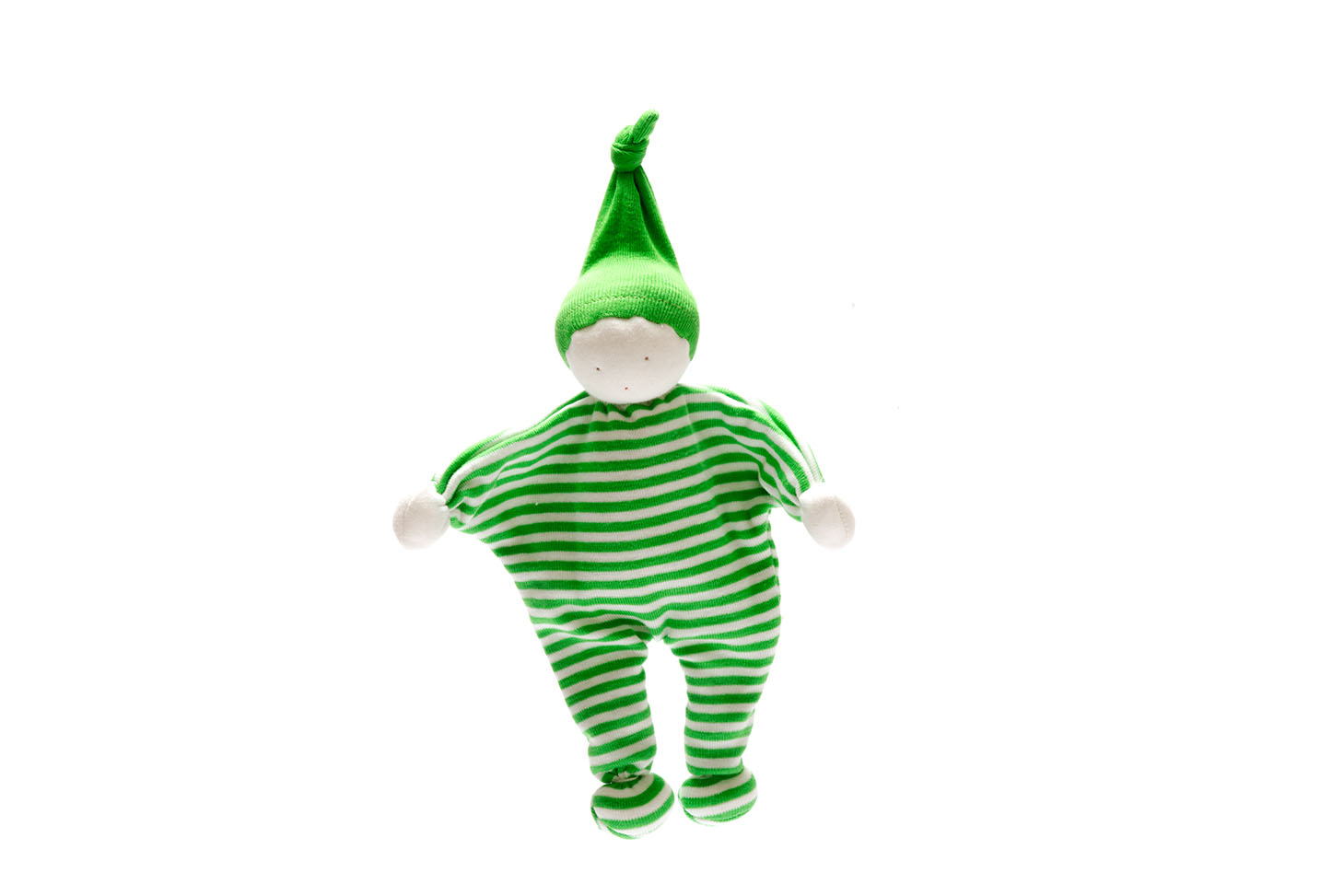 organic comforter green stripe with white face