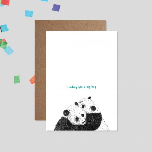 Panda Hug Thinking of You Card - Sending you a big hug - Bamber Prints