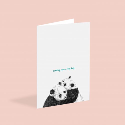 Panda Hug Thinking of You Card - Sending you a big hug - Bamber Prints