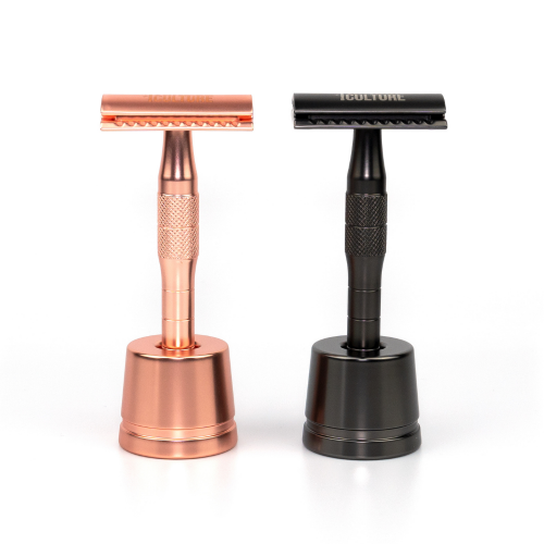 rose gold safety razor stand