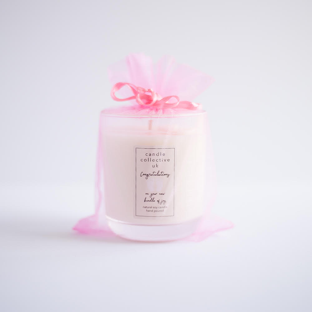 candle collective uk new baby candle pink