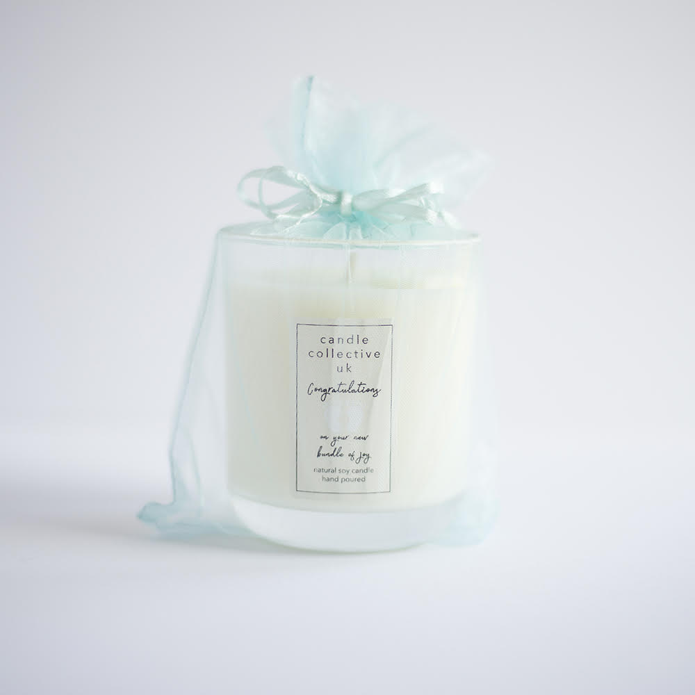 candle collective uk new baby candle gift blue