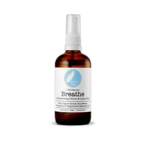 Breathe Aromatherapy Room & Linen Mist with organic Eucalyptus, Peppermint & Rosemary essential oils. zero waste, wellbeing, home spray, vegan, cruelty free