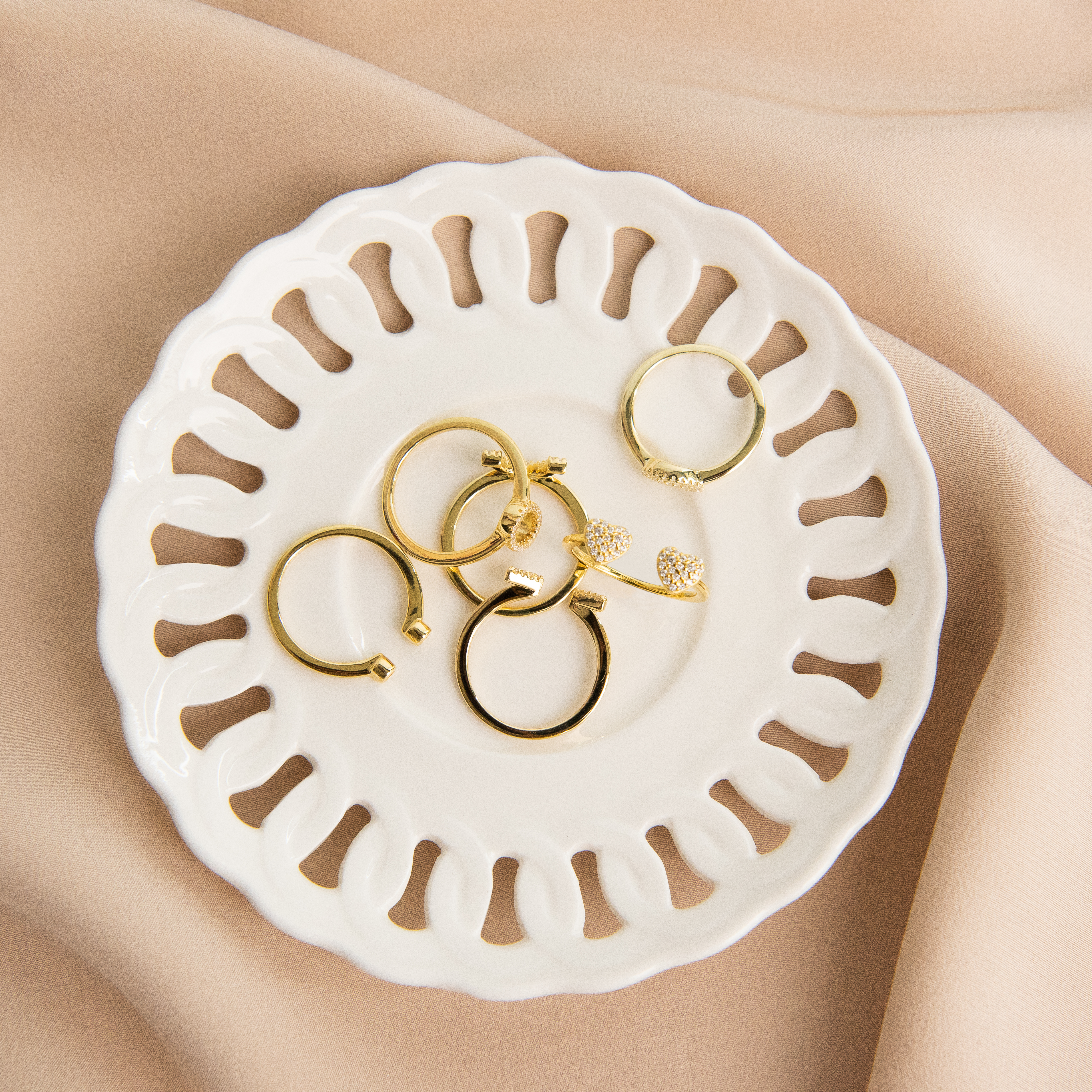 Emoji Love Heart Eyes Gold Plated Silver Ring model 3