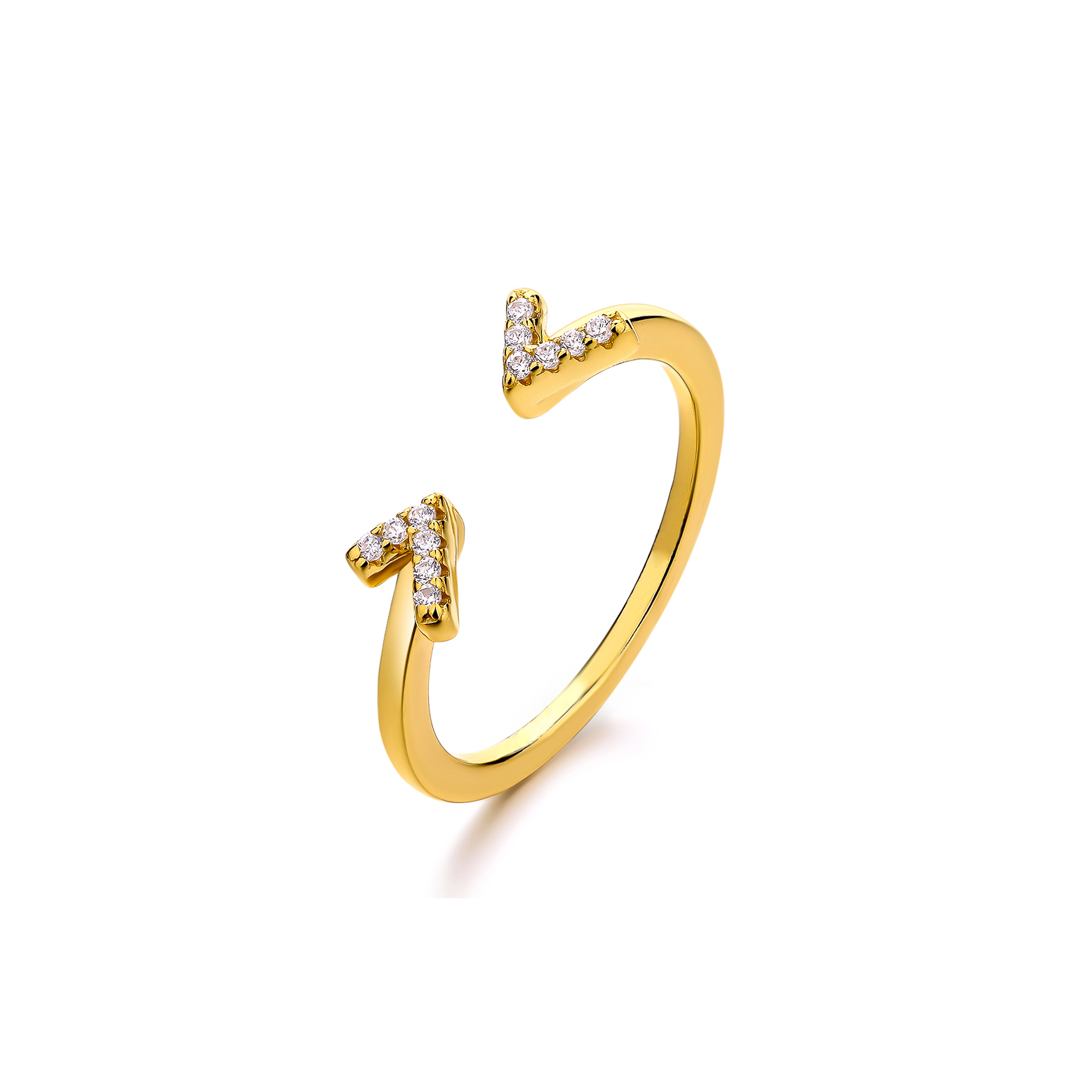 Emoji Winky Eyes Gold Plated Silver Ring