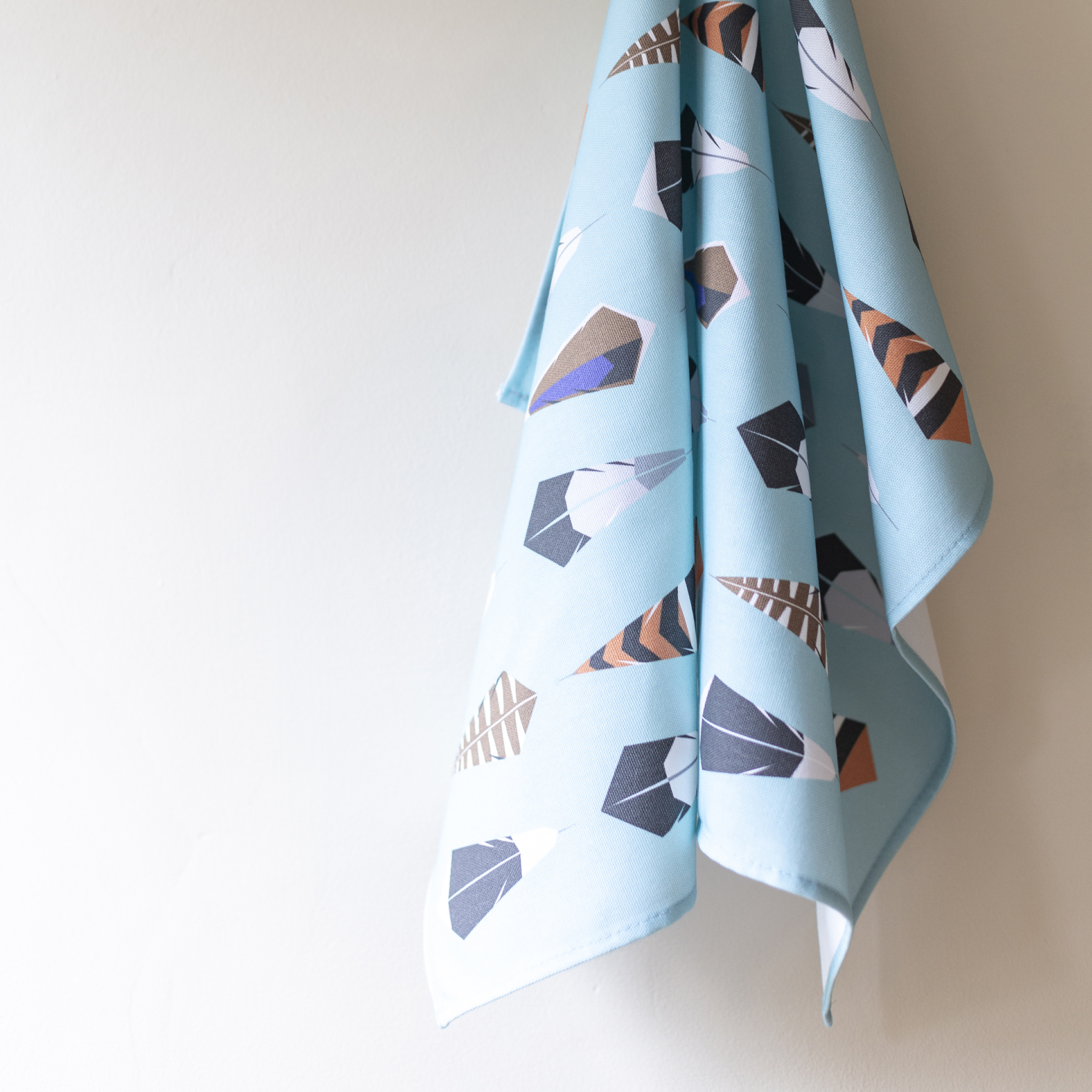 Feather Tea Towel 100% cotton Tea Towel with geometric feathers printed on