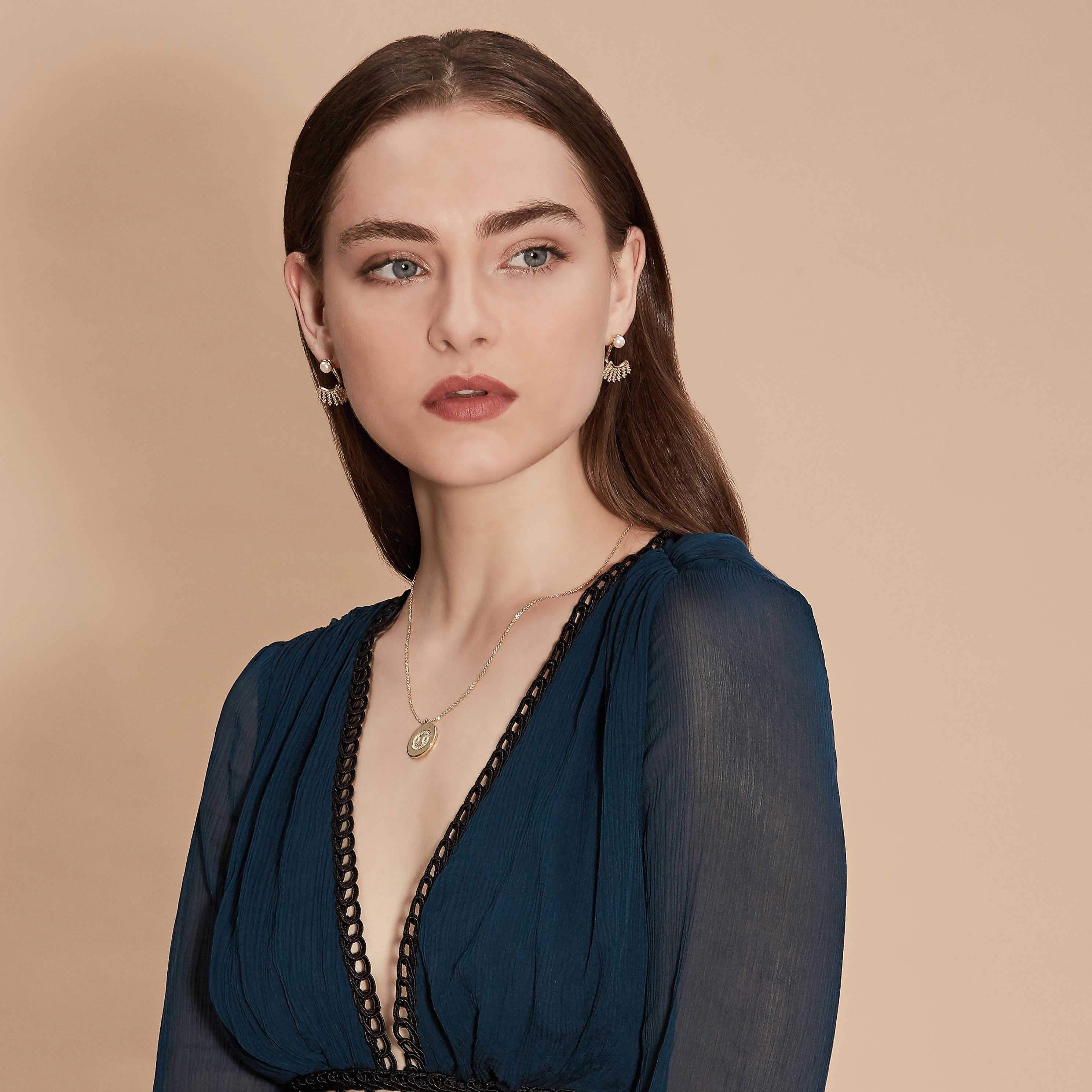 Gold Plated Silver Zodiac Necklace - Cancer model 2