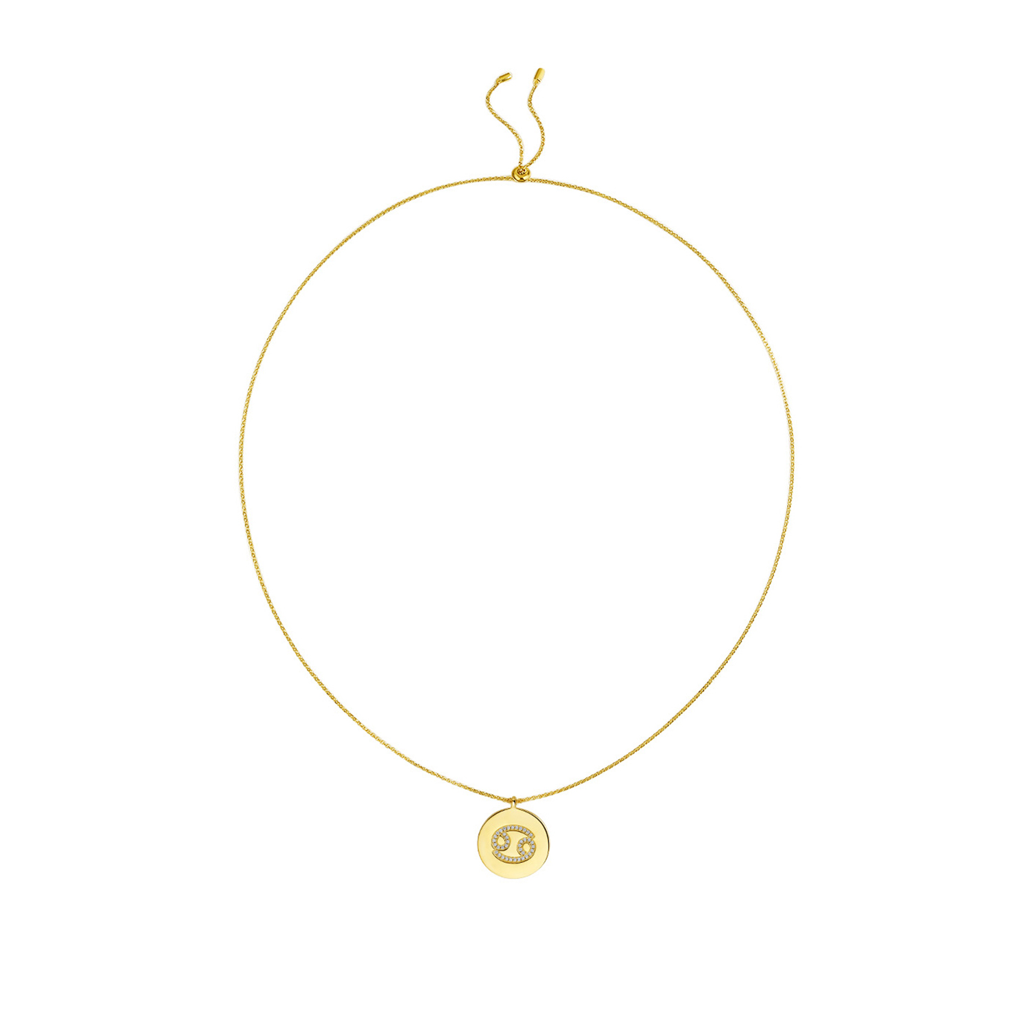 Gold Plated Silver Zodiac Necklace - Cancer overall