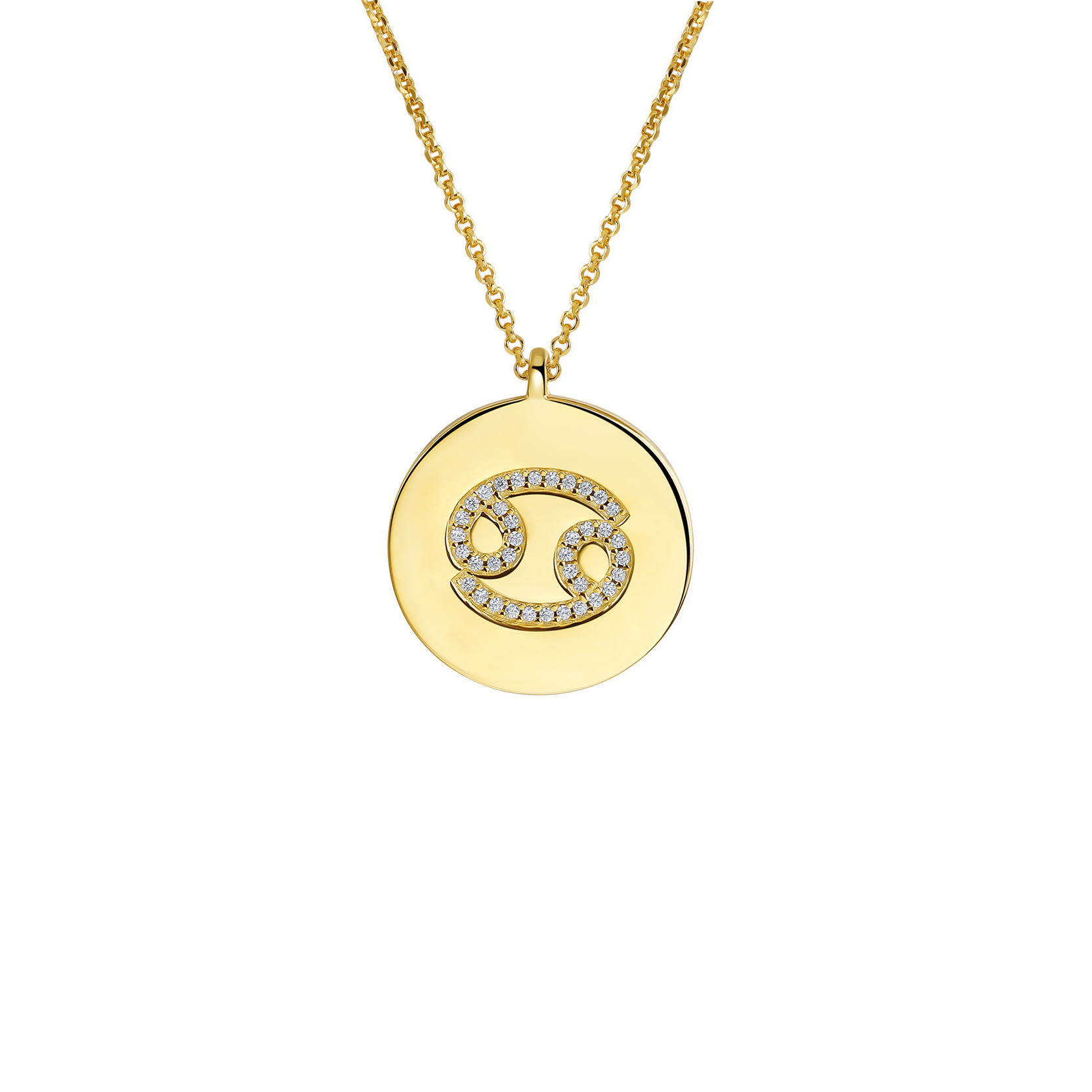 Gold Plated Silver Zodiac Necklace - Cancer