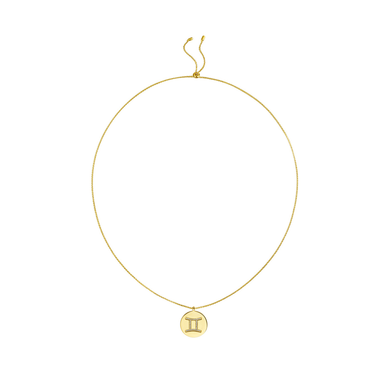 Gold Plated Silver Zodiac Necklace - Gemini overall