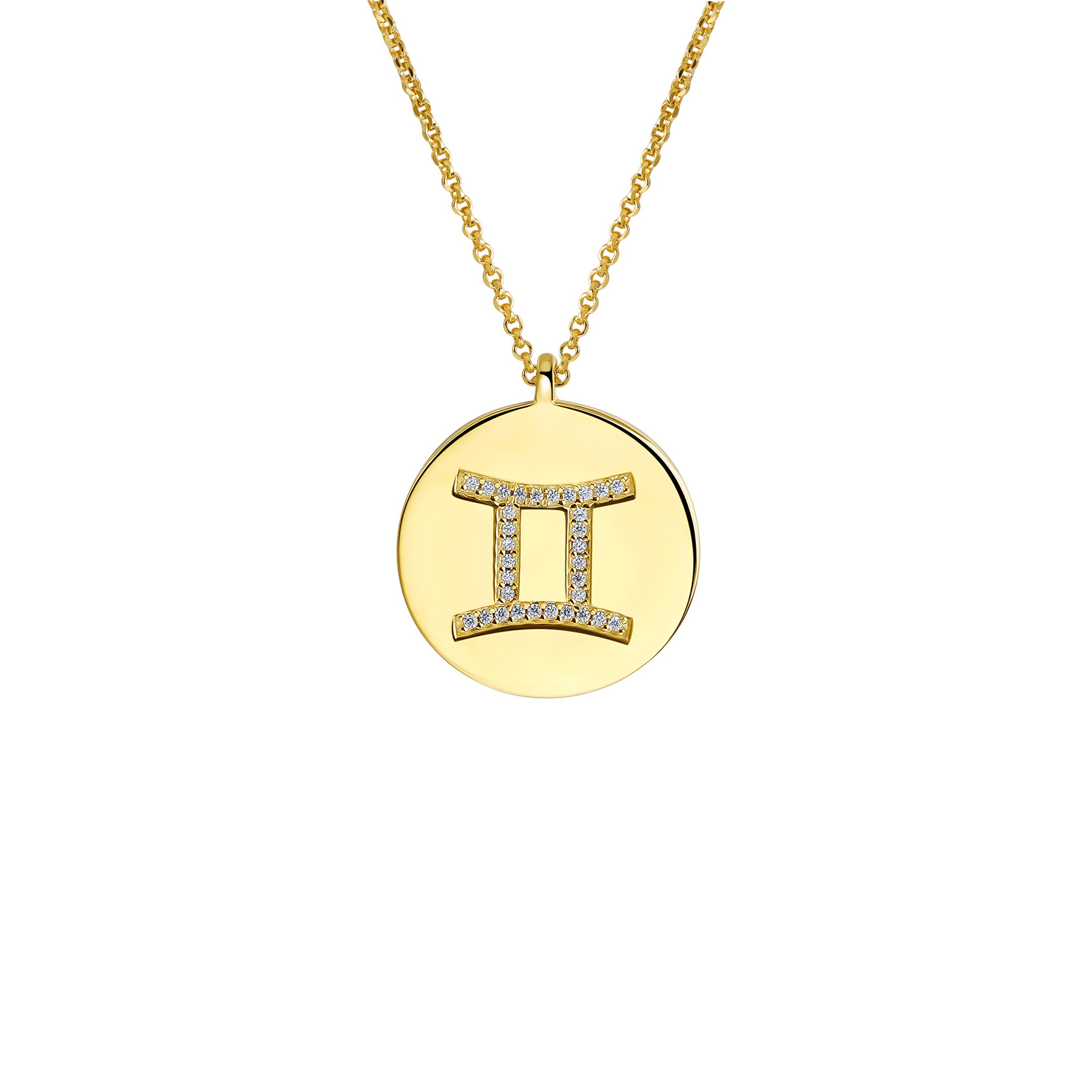 Gold Plated Silver Zodiac Necklace - Gemini