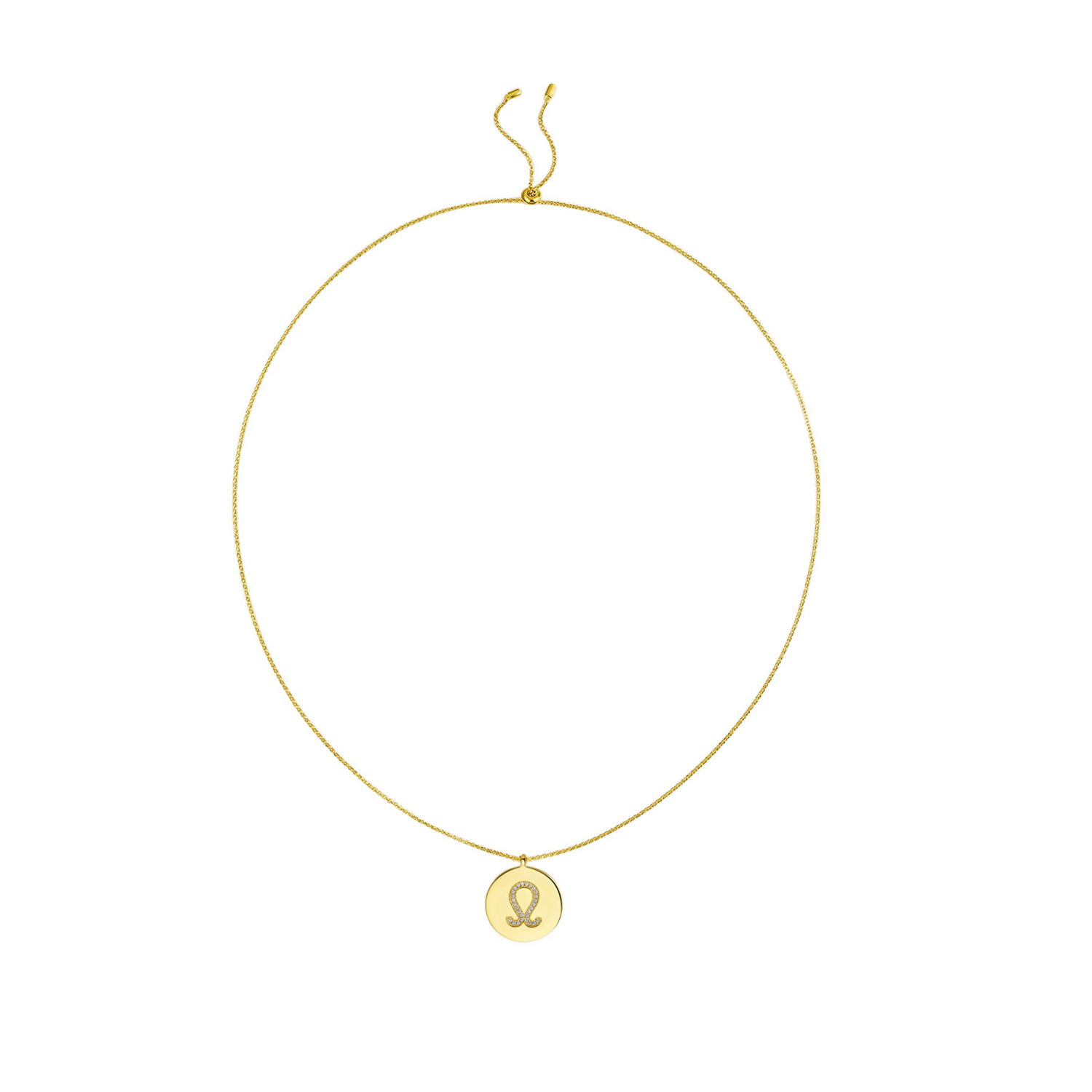 Gold Plated Silver Zodiac Necklace - Leo overall