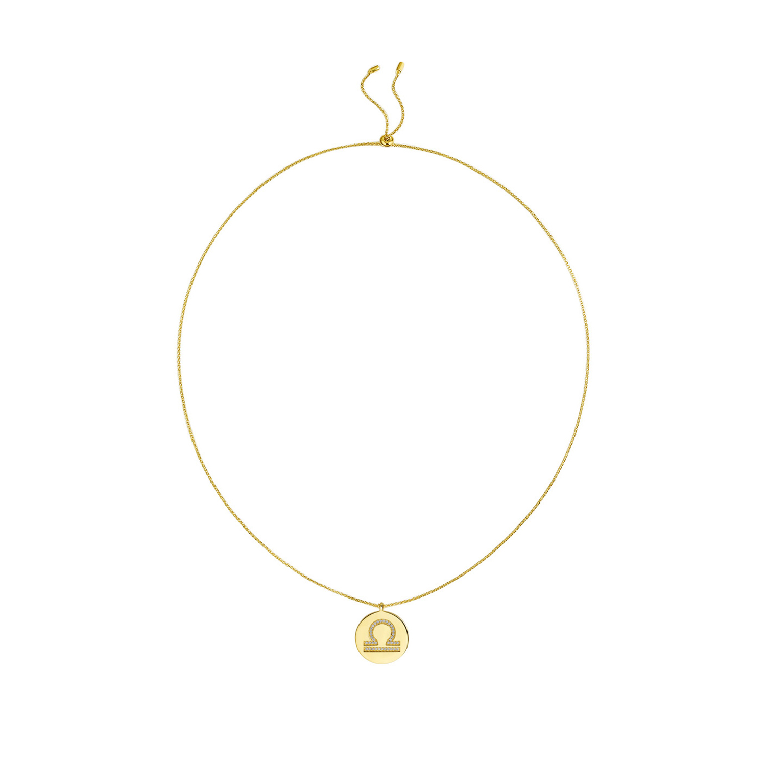 Gold Plated Silver Zodiac Necklace - Libra overall