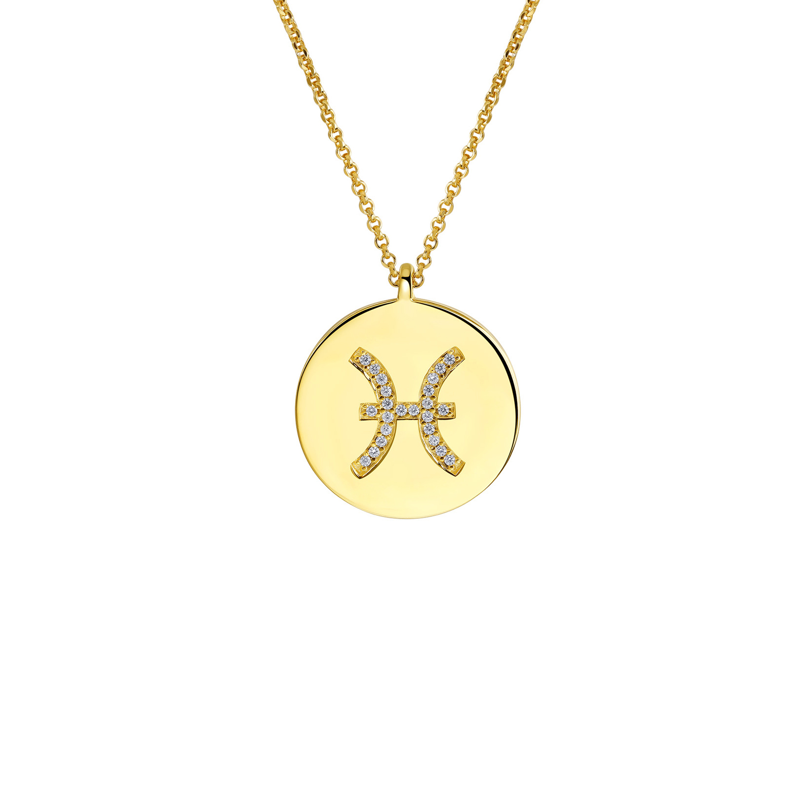 Gold Plated Silver Zodiac Necklace - Pisces