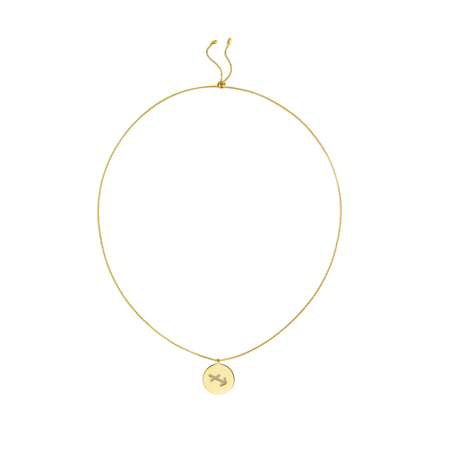 Gold Plated Silver Zodiac Necklace - Sagitarius overall