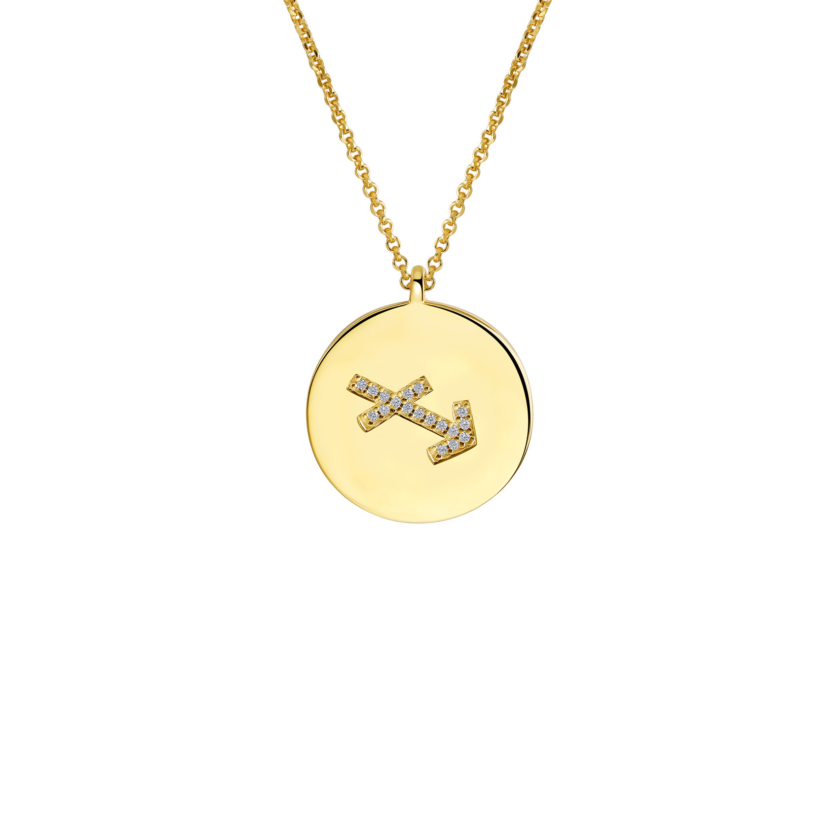 Gold Plated Silver Zodiac Necklace - Sagitarius