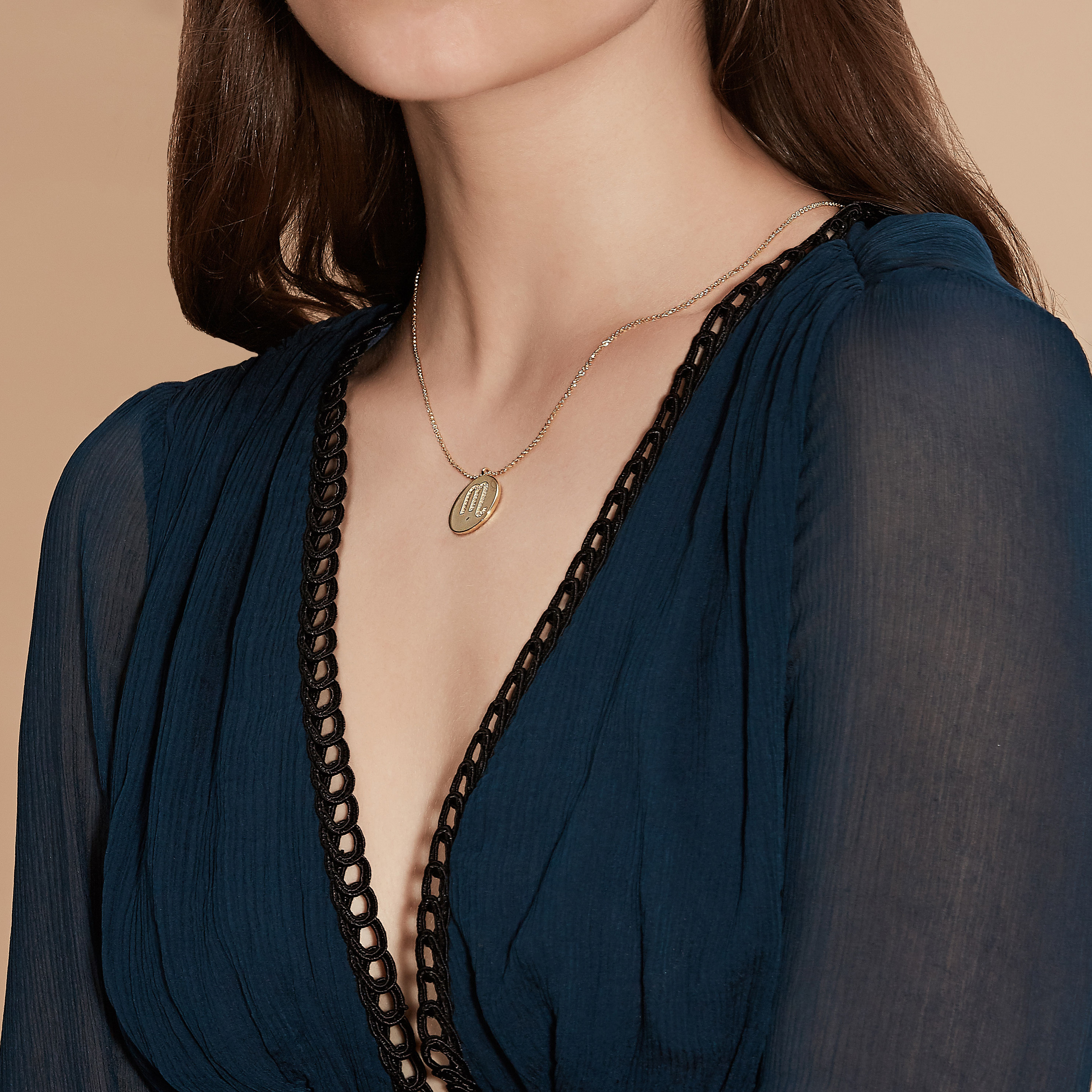 Gold Plated Silver Zodiac Necklace - Scorpion model 2