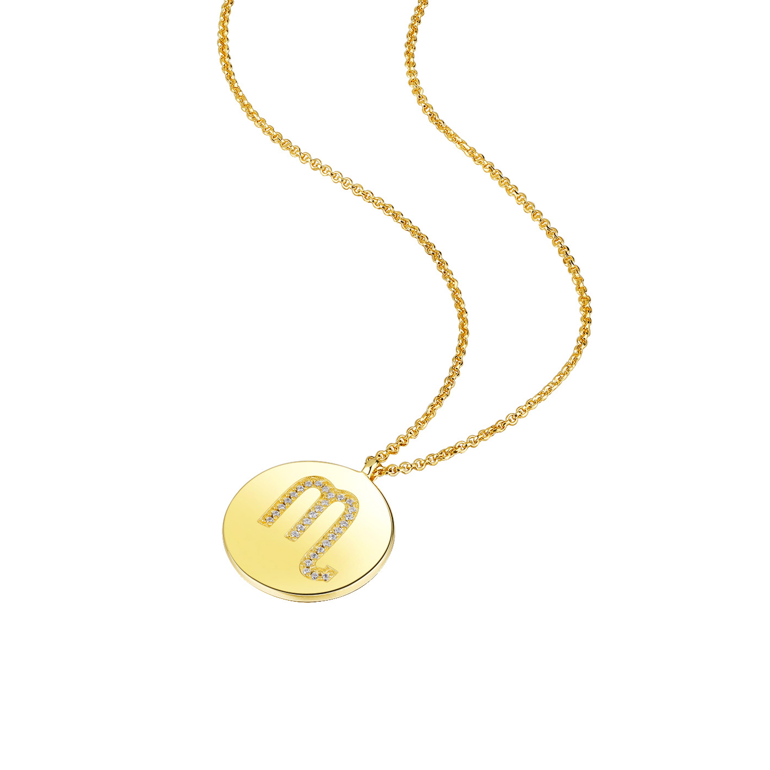 Gold Plated Silver Zodiac Necklace - Scorpion side