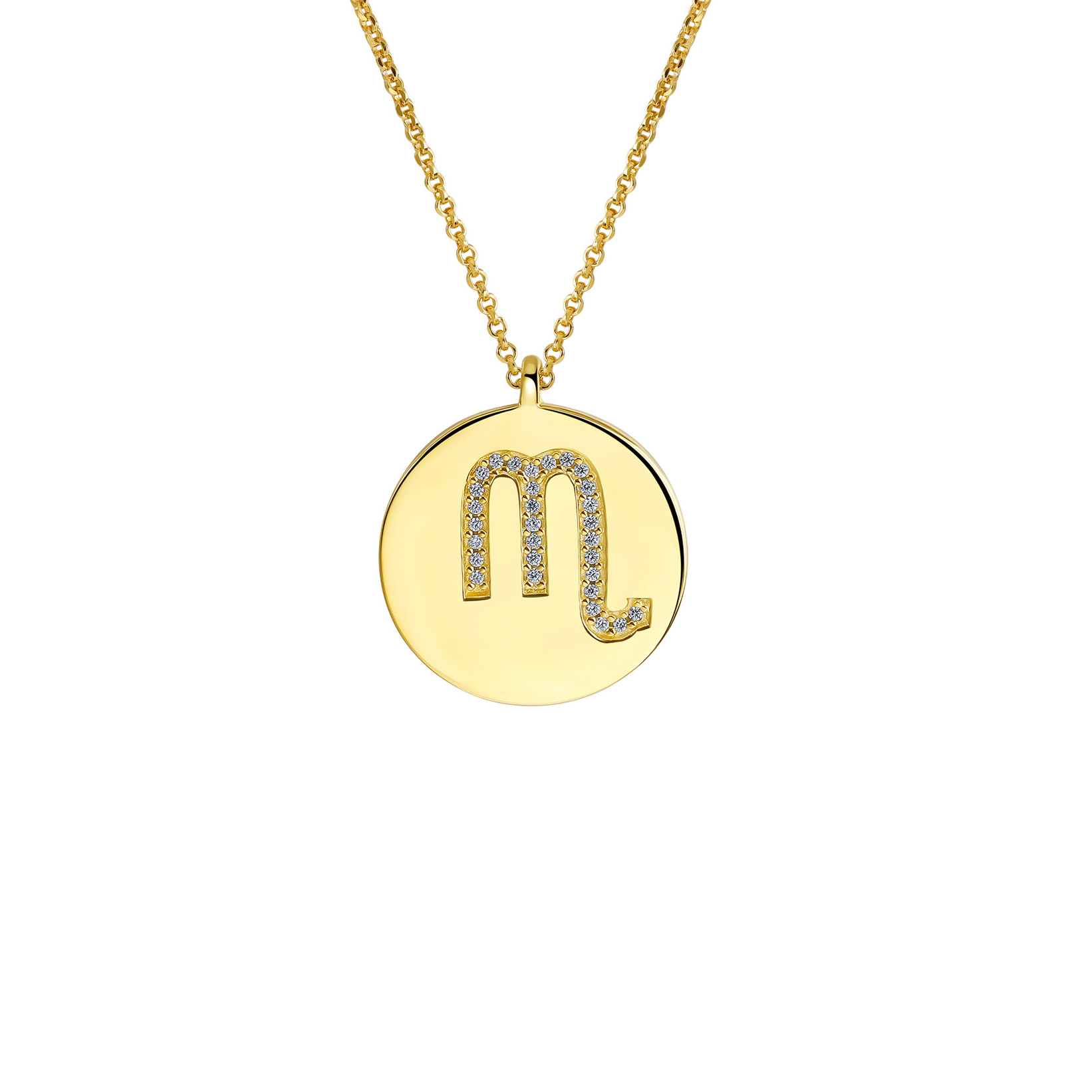 Gold Plated Silver Zodiac Necklace - Scorpion