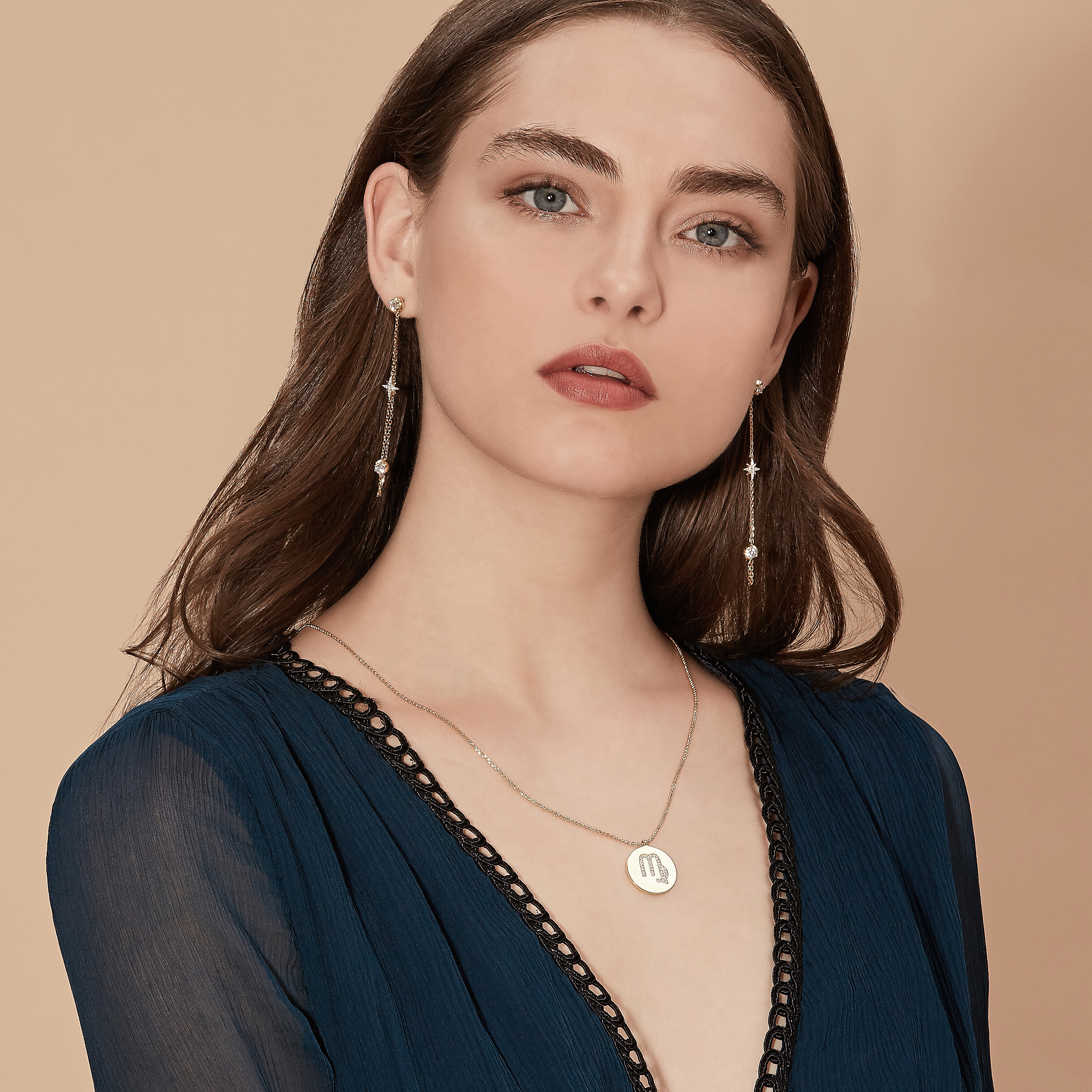 Gold Plated Silver Zodiac Necklace - Virgo model 2