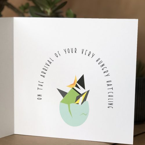 Card with image of chick popping out of it's egg