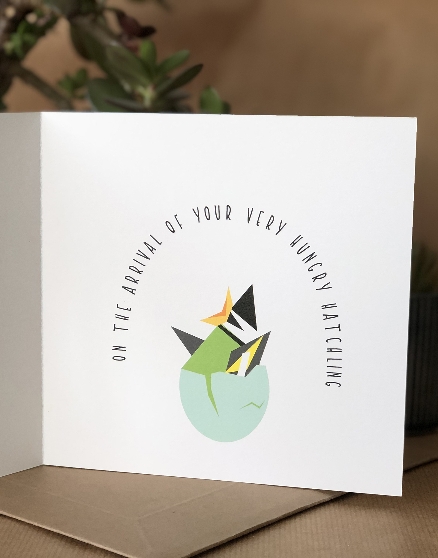 Hatchling Card Inside Card with image of chick popping out of it's egg