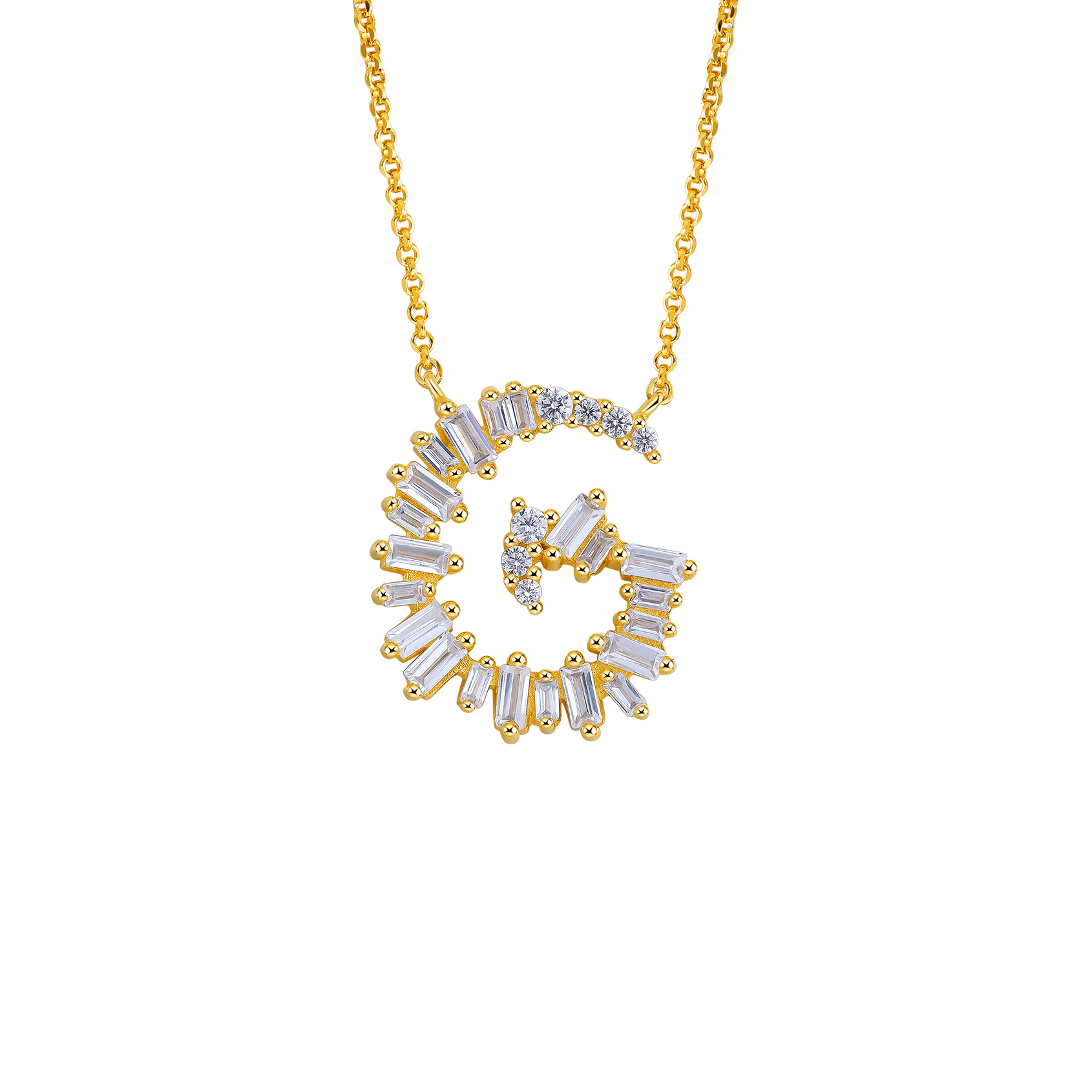 Initial Necklace Collection - Letter G Detail