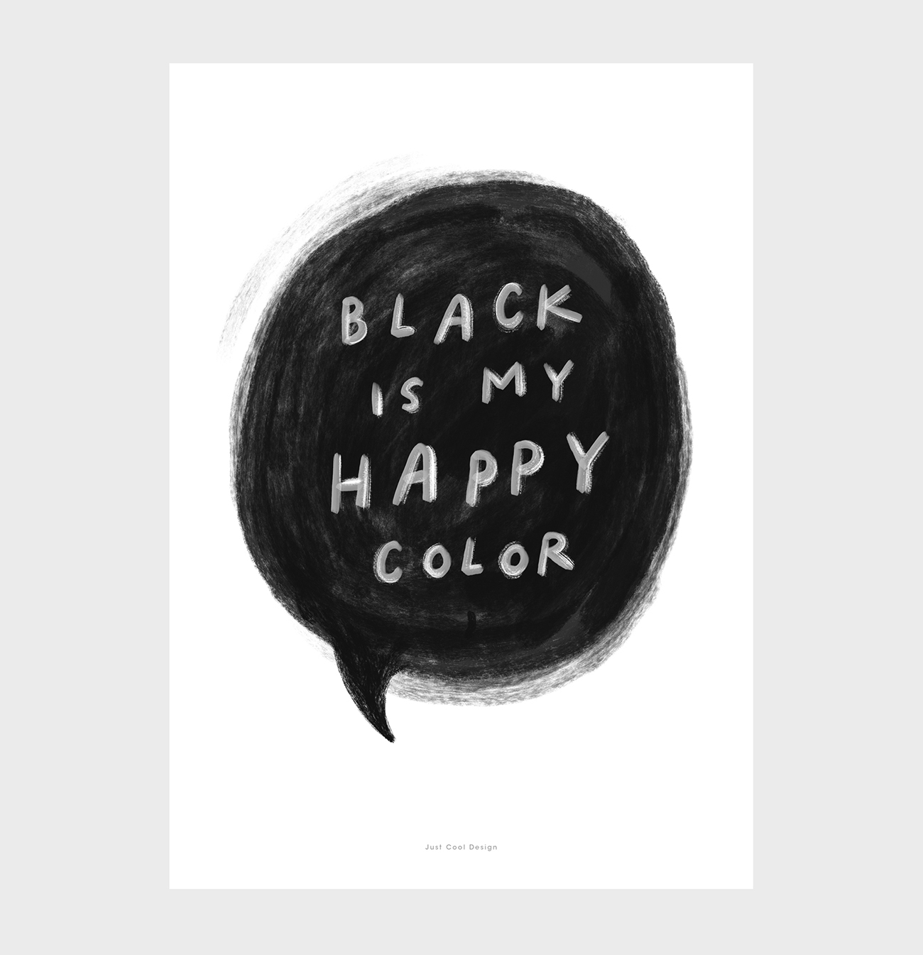 Quote Art Print Black is my happy color CREOATE