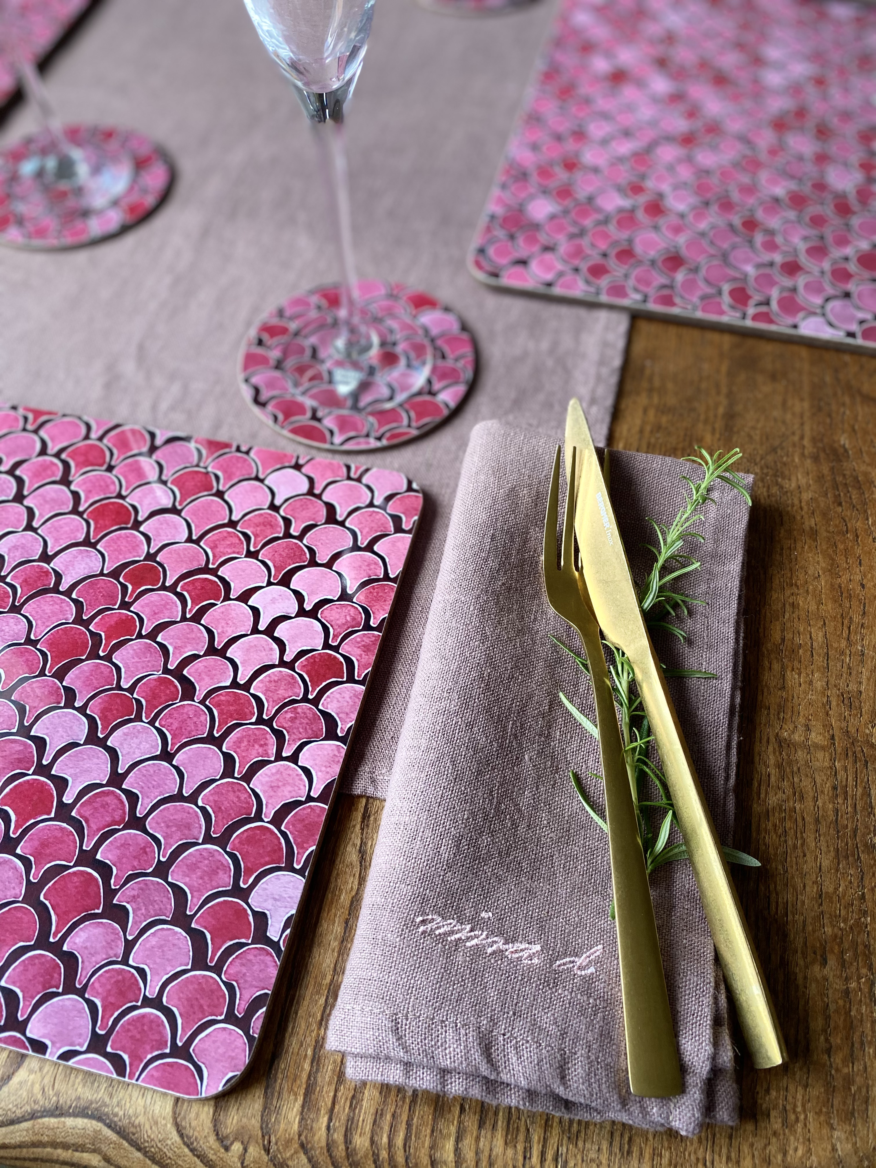 Linen Napkin Ashes of Roses Linen Napkin Handmade